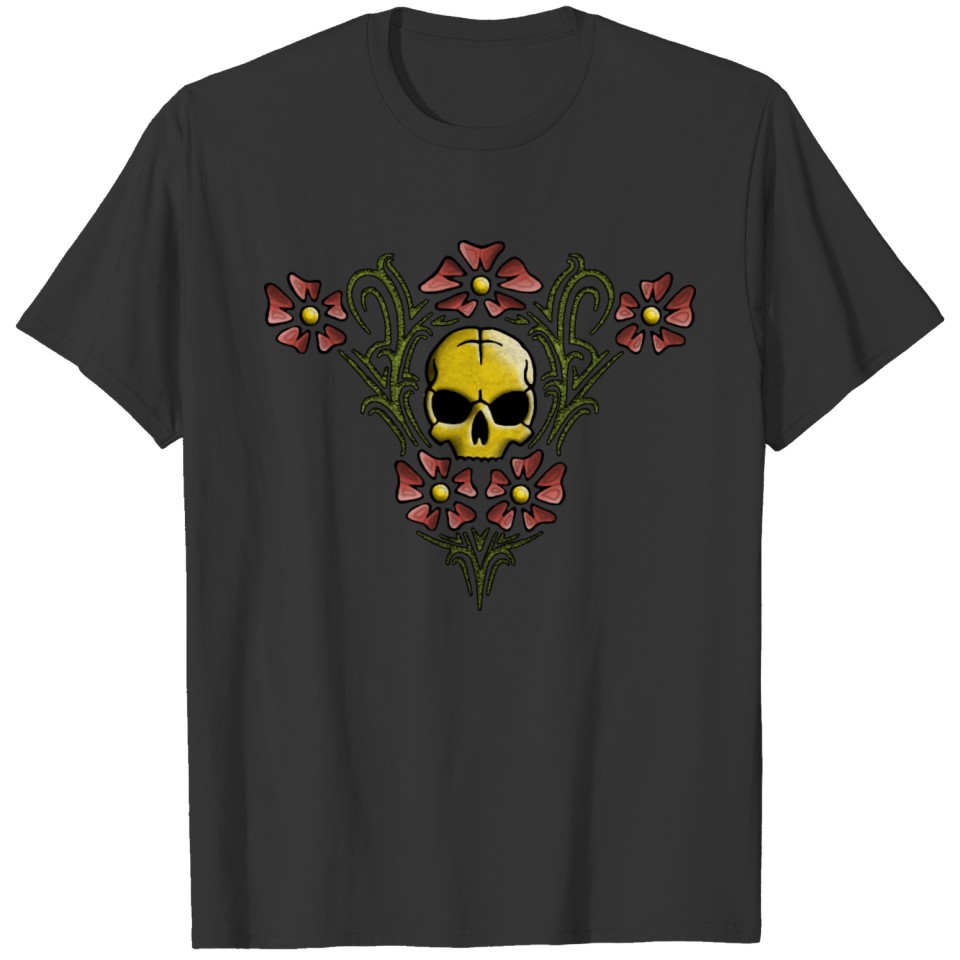 Skull Flower Tribal R6Z T-shirt