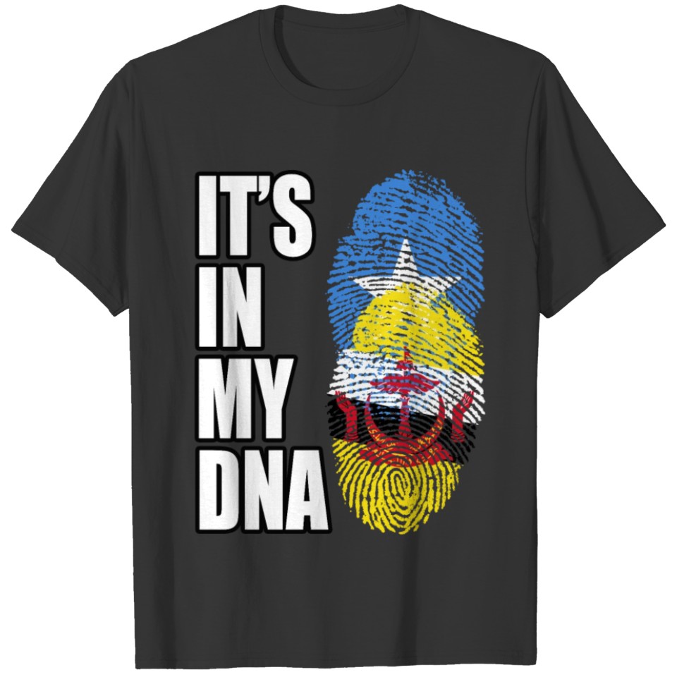 Somali And Bruneian Vintage Heritage DNA Flag T-shirt