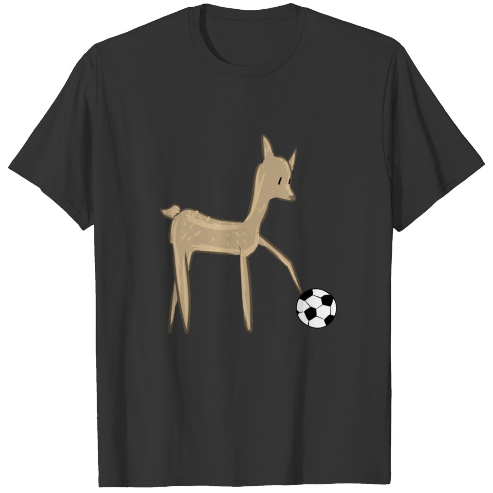 Deer soccer animal symbol ball T-shirt