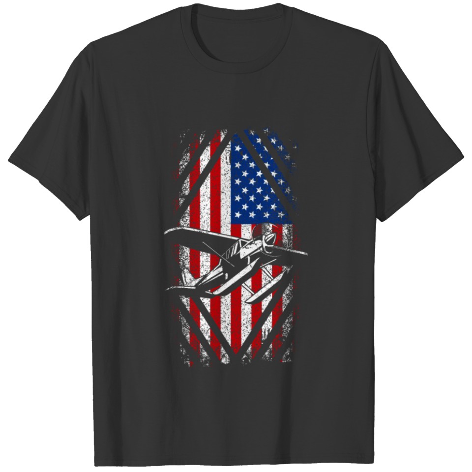 USA American Flag RC Plane T-shirt
