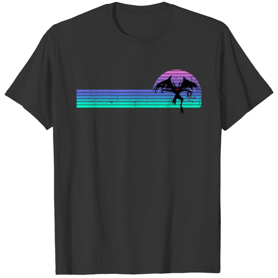 Mothman 80s Retro Cryptid Sunset Gift T-shirt