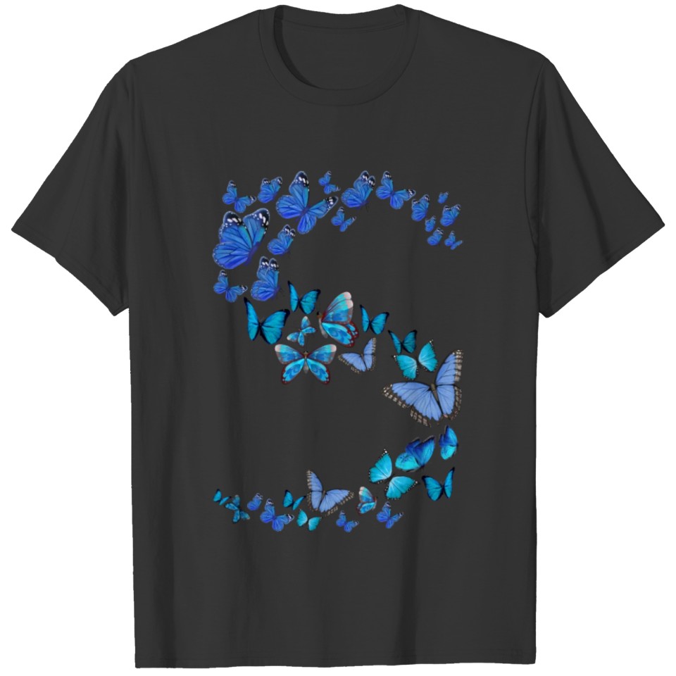 Blue Butterflies Women Girls Butterfly Lover T-shirt