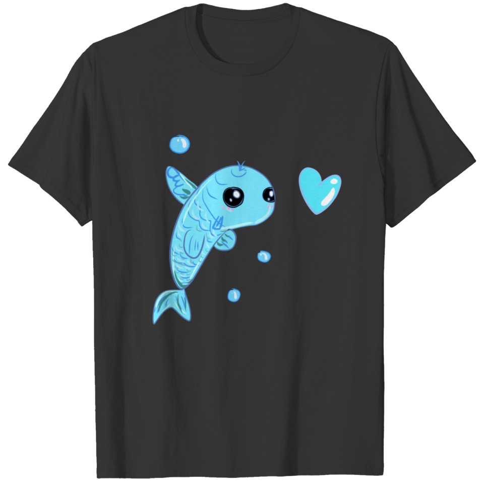 fish sea animal love love for water sweet T-shirt