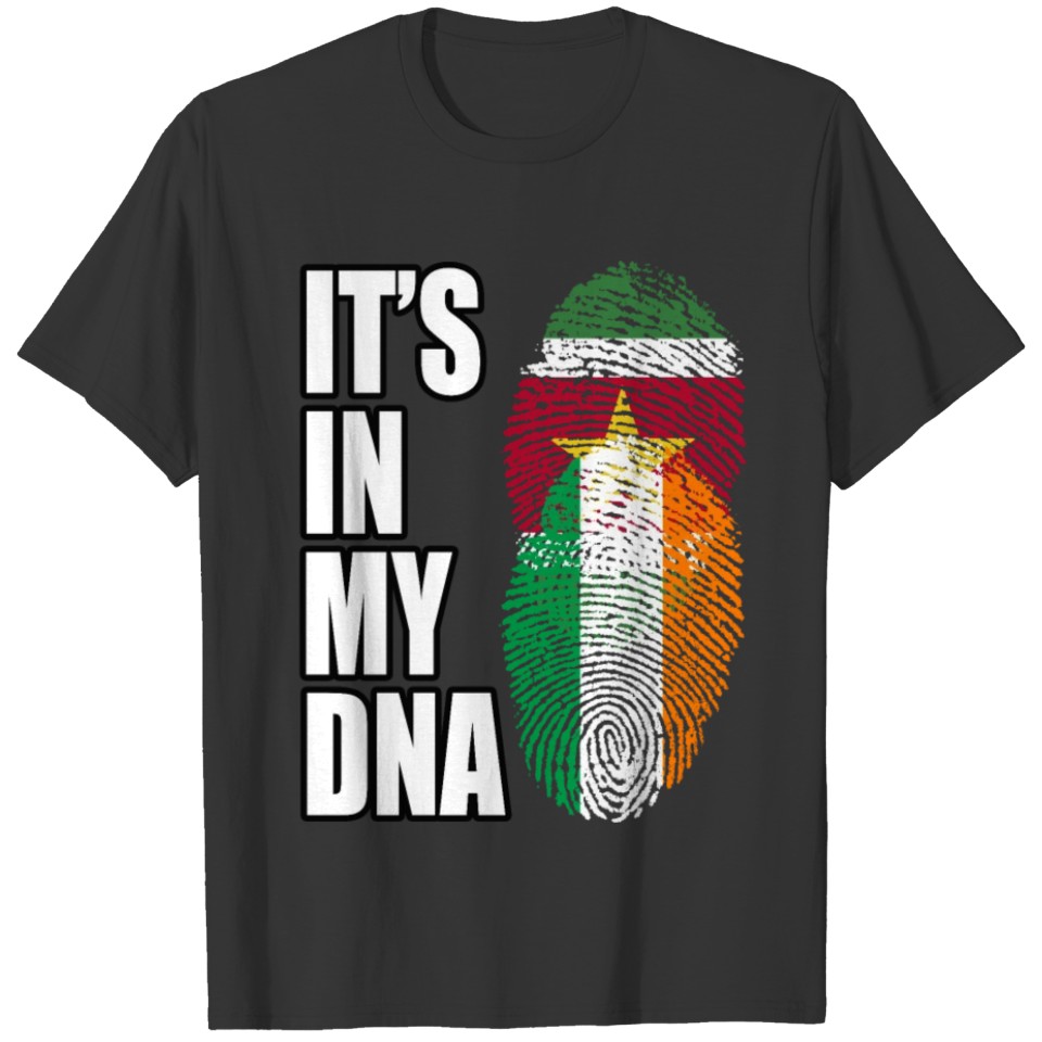 Surinamese And Irish Vintage Heritage DNA Flag T-shirt