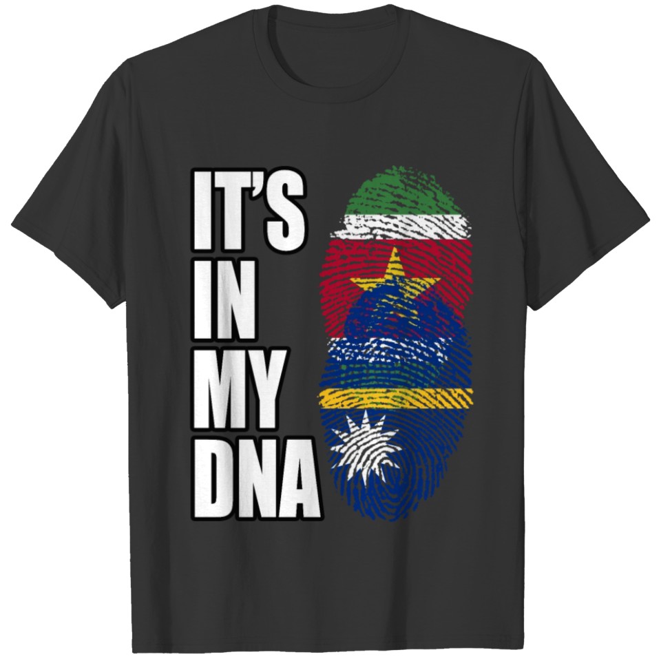 Surinamese And Nauruan Vintage Heritage DNA Flag T-shirt