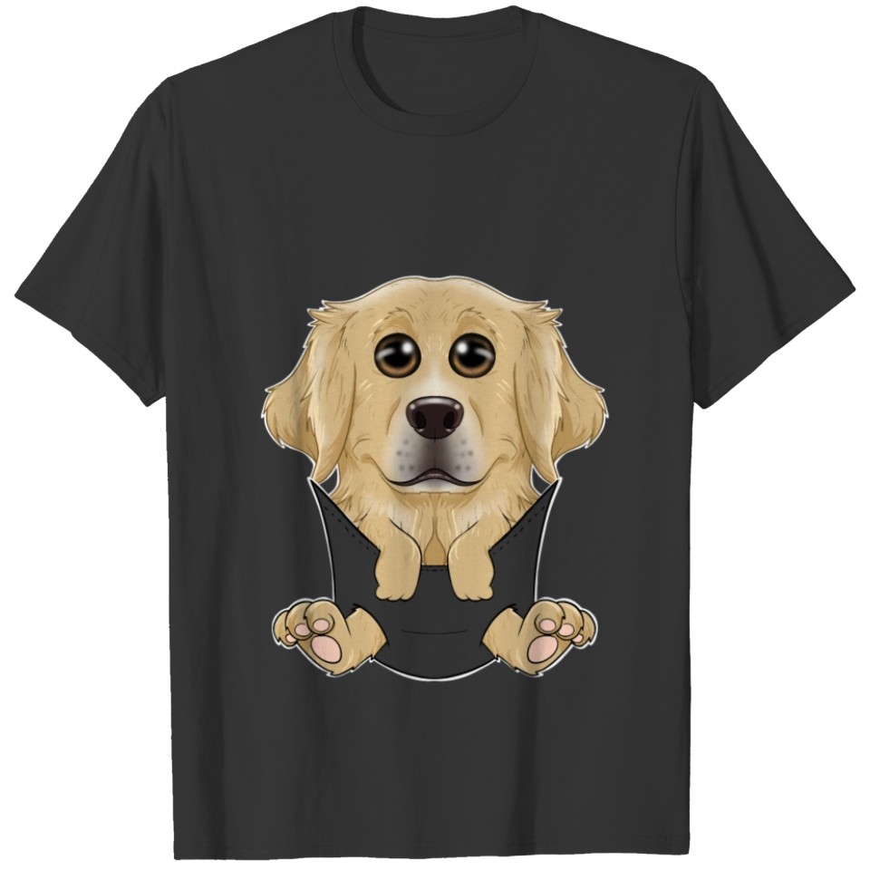 Golden Retriever Puppy In Pocket I Cute Golden T-shirt