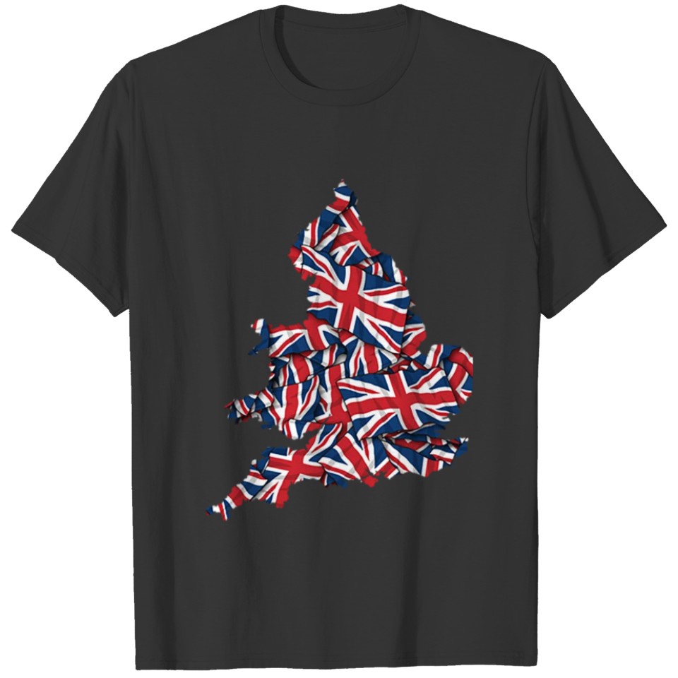 England Flag United Kingdom Map UK T-shirt