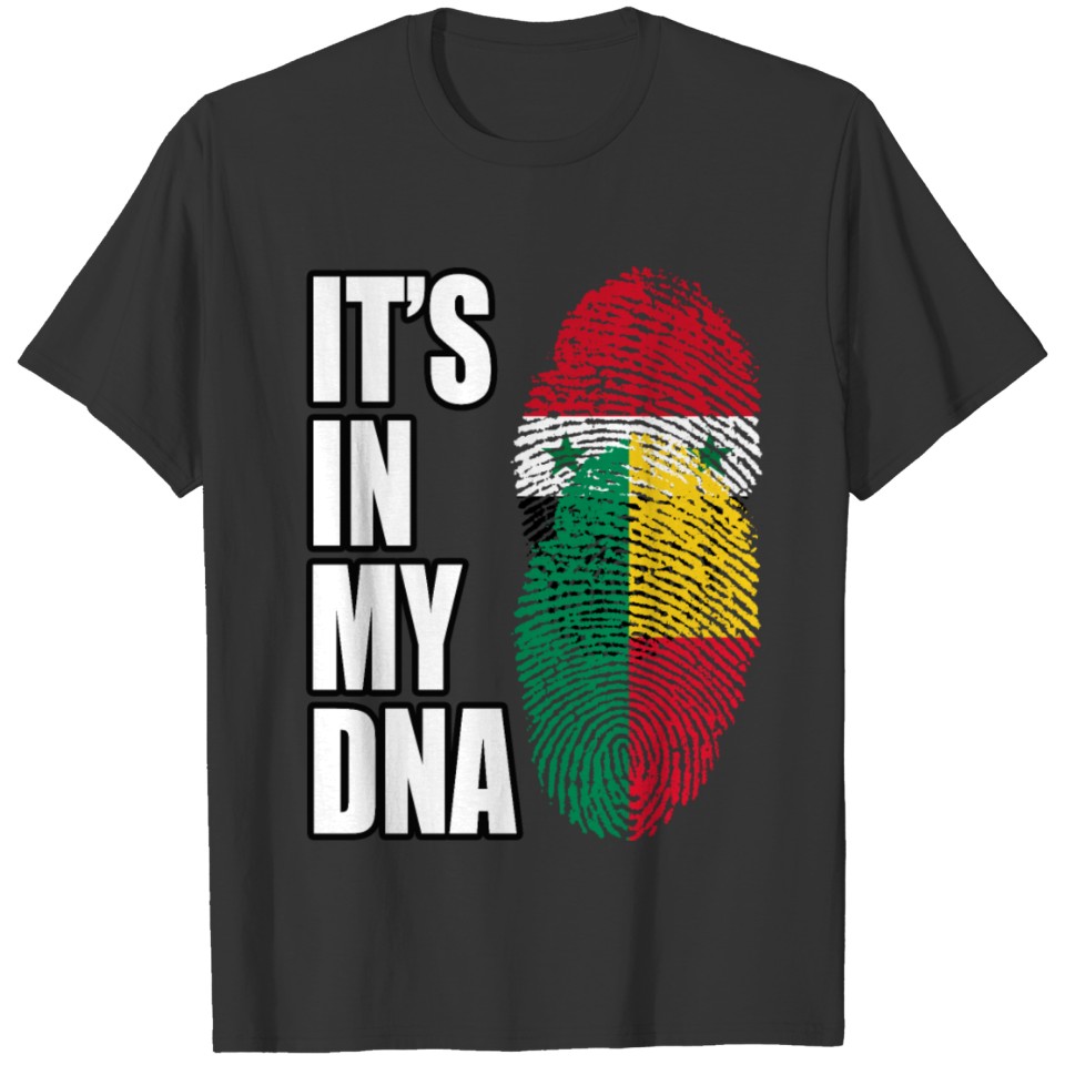 Syrian And Benin Vintage Heritage DNA Flag T-shirt