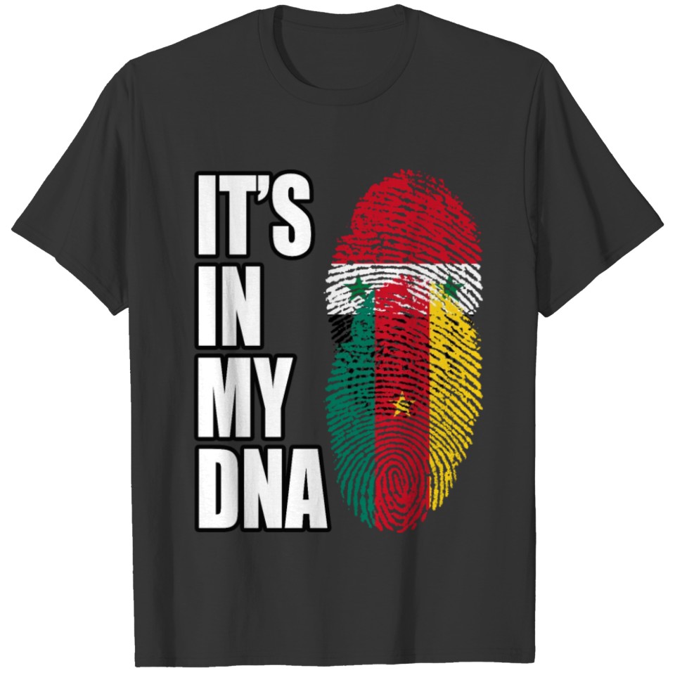 Syrian And Cameroonian Vintage Heritage DNA Flag T-shirt