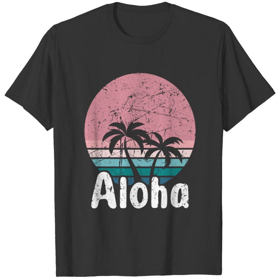 Aloha Hawaii Surfing Retro Sunset T-shirt