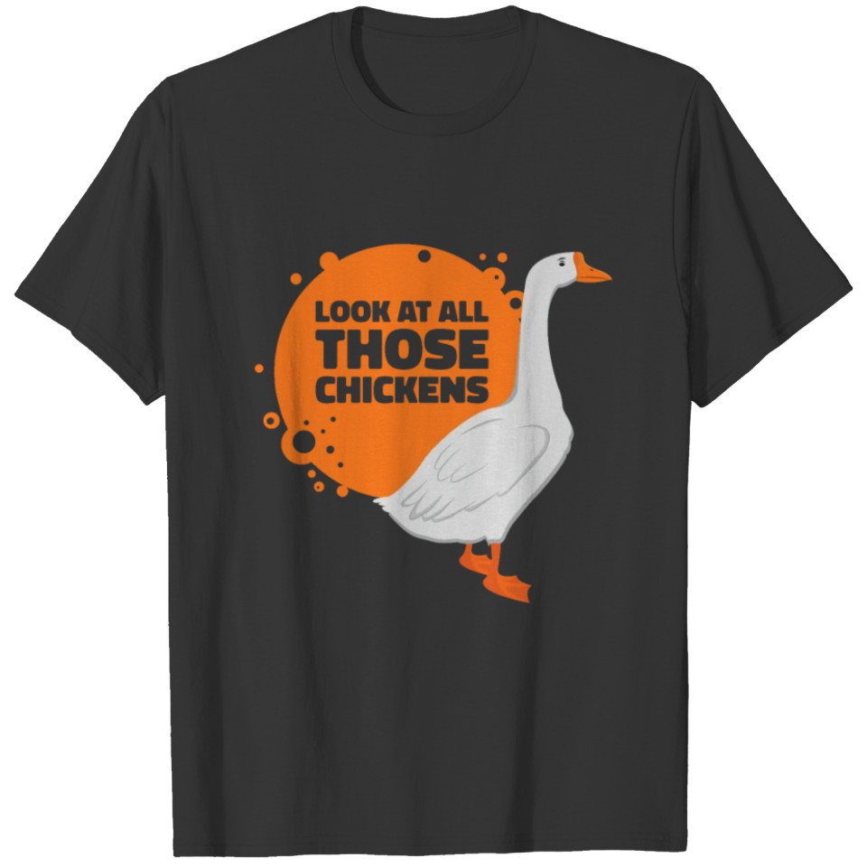 Goose Chickens Farm Animal Cartoon Farmer T-shirt