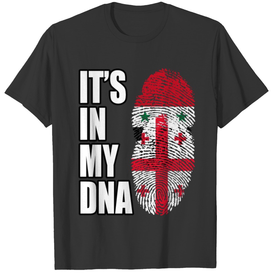 Syrian And Georgian Vintage Heritage DNA Flag T-shirt