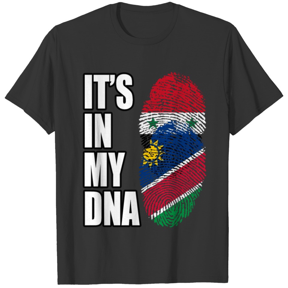 Syrian And Namibian Vintage Heritage DNA Flag T-shirt