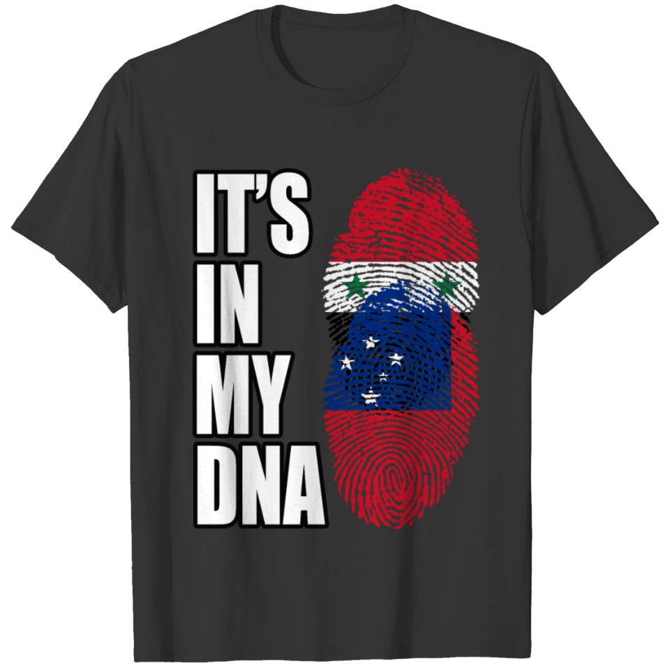 Syrian And Samoan Vintage Heritage DNA Flag T-shirt
