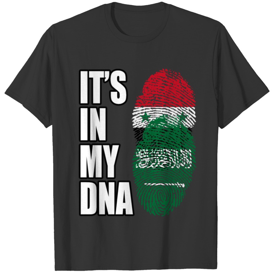 Syrian And Saudi Arabian Vintage Heritage DNA Flag T-shirt