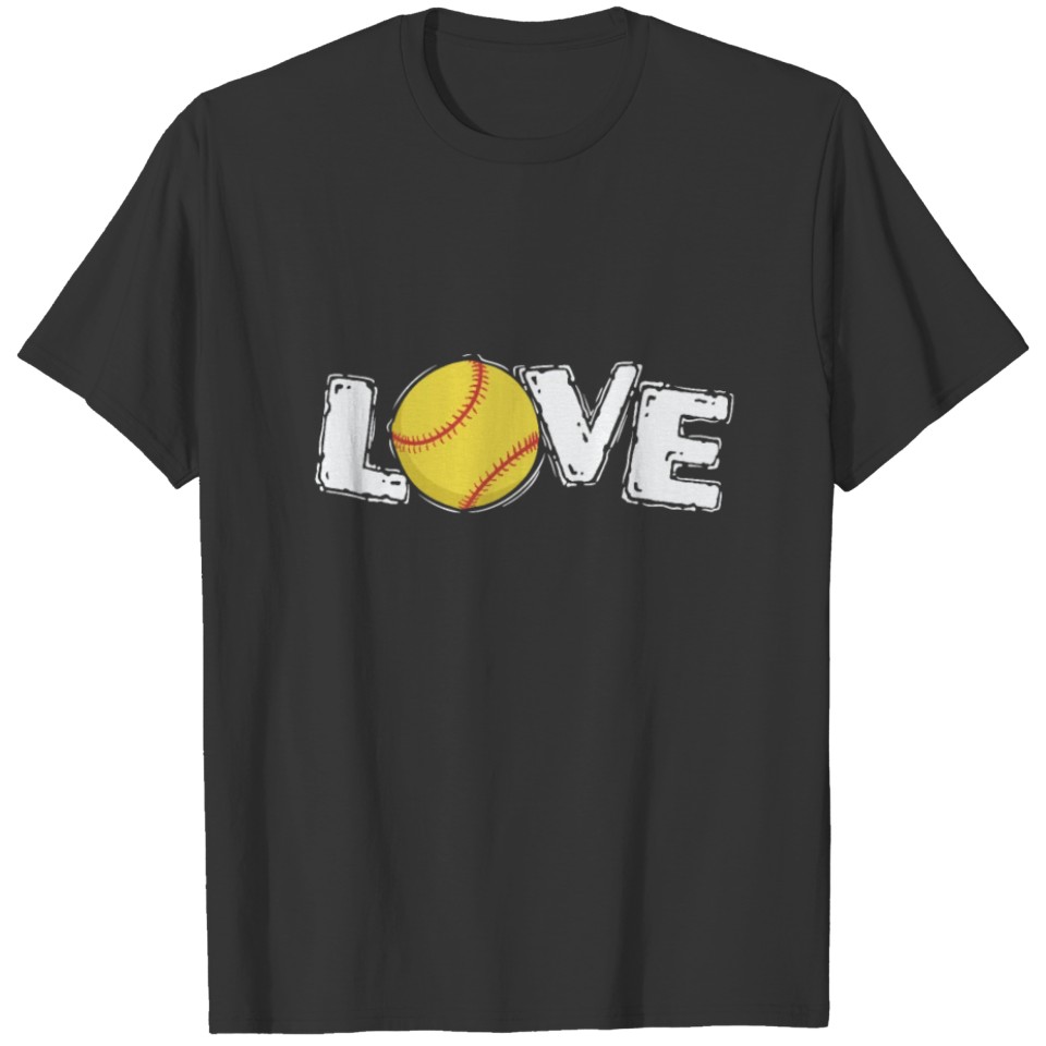 Love Softball Sports Team Baseball T-shirt