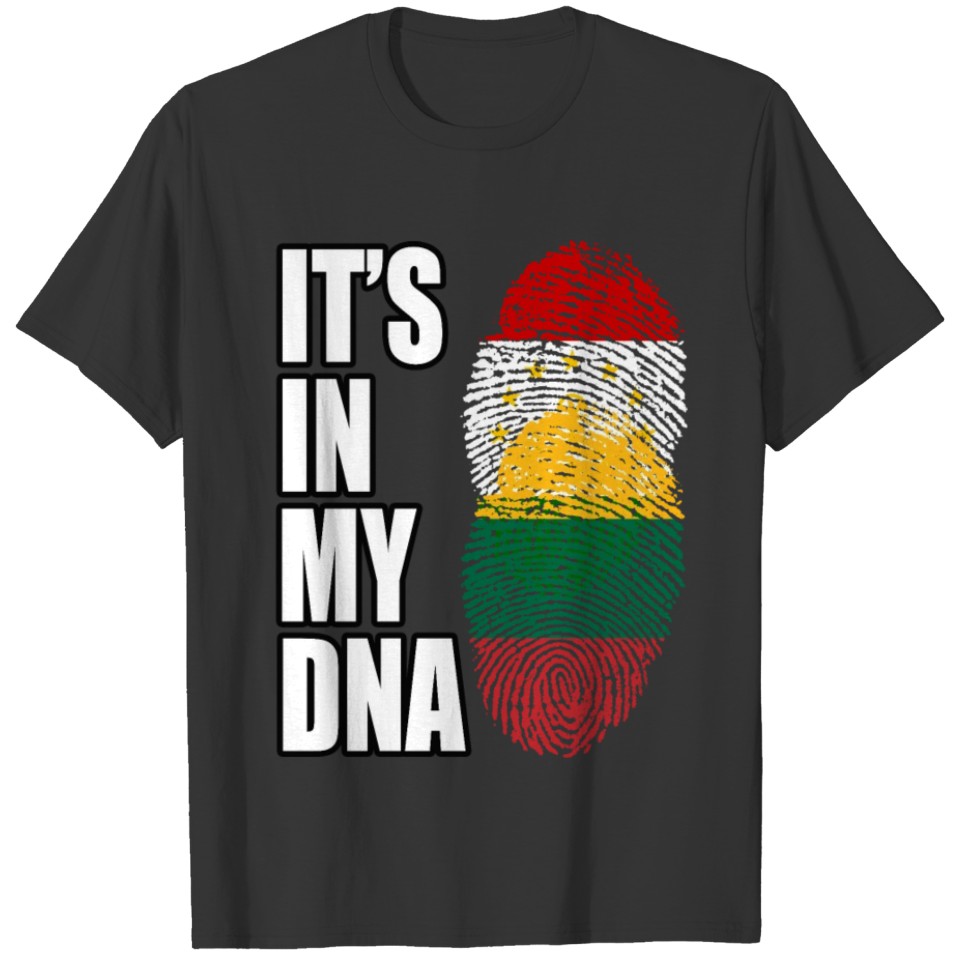 Tajikistani And Lithuanian Vintage Heritage DNA Fl T-shirt