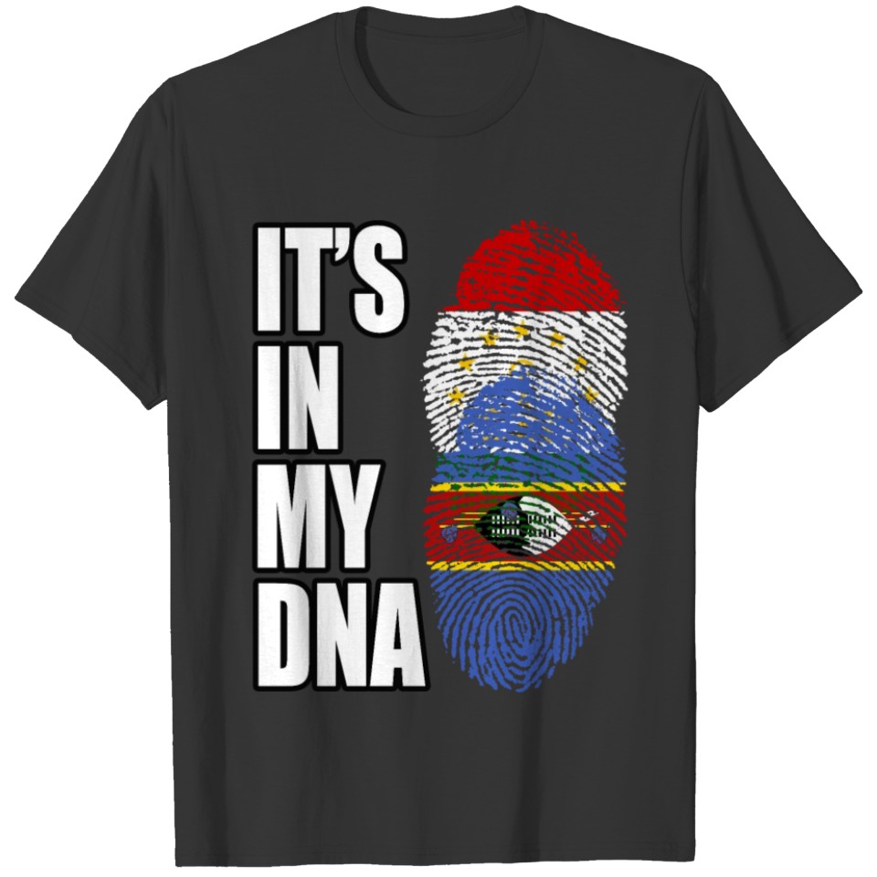 Tajikistani And Swazi Vintage Heritage DNA Flag T-shirt