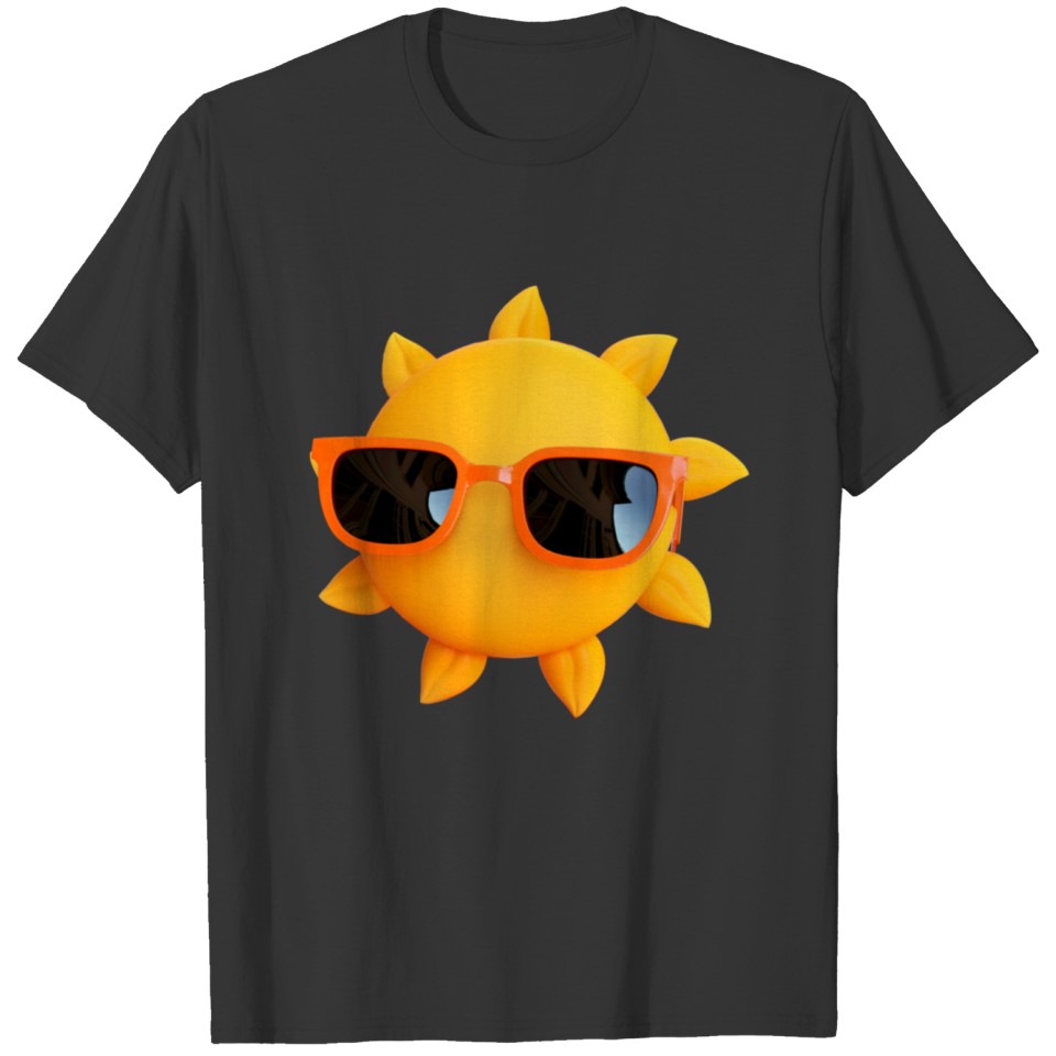 Sun 3d summer yellow nature T-shirt
