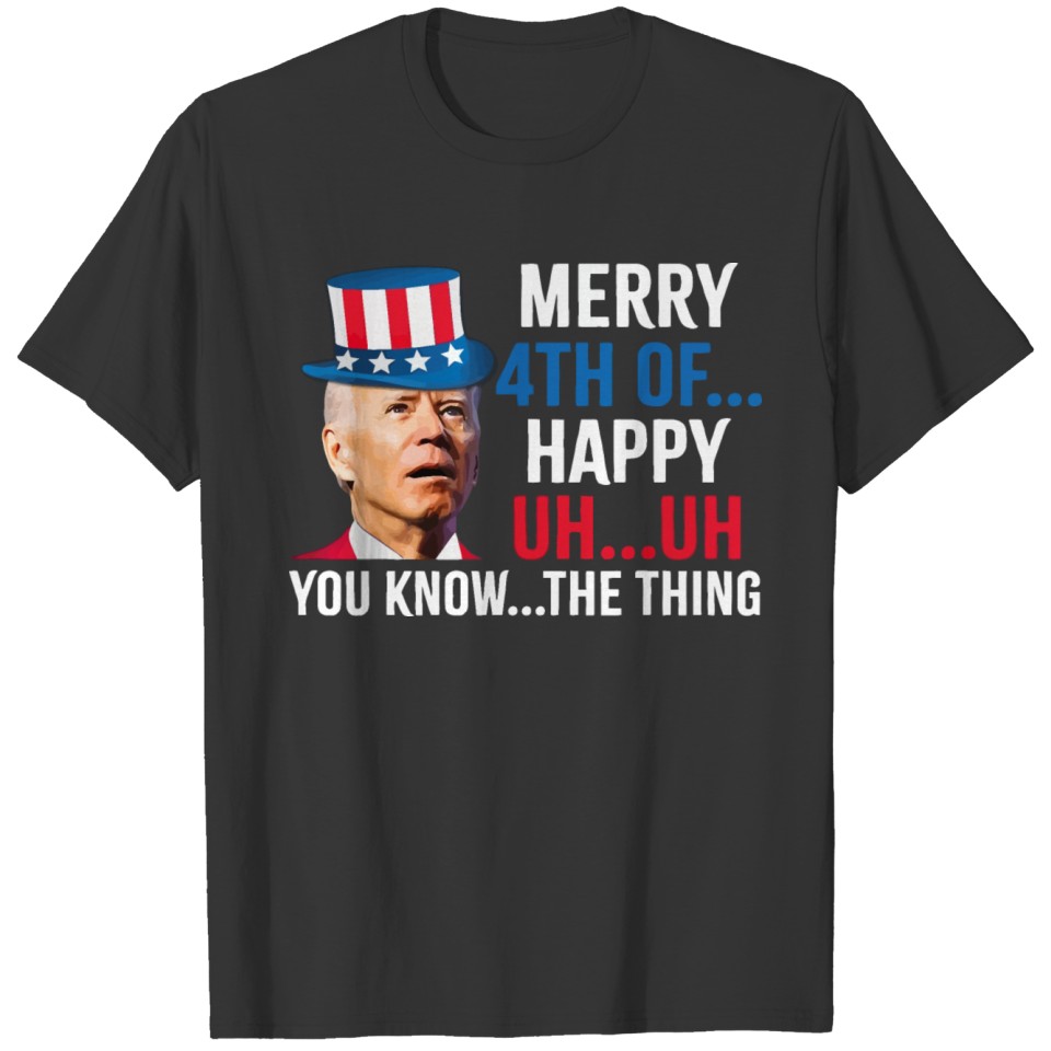 Joe Biden Confused Merry Happy Funny 4th Of July T-shirt