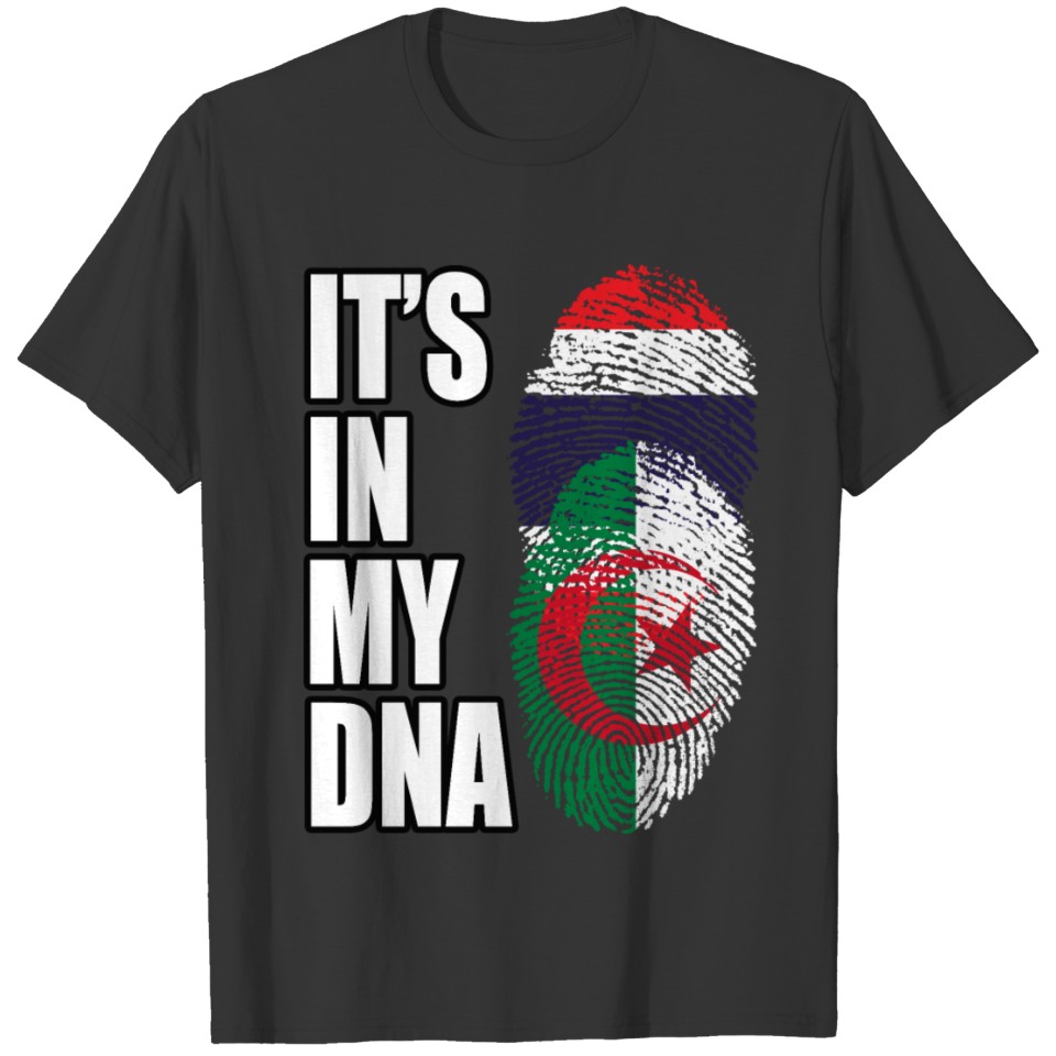 Thai And Algerian Vintage Heritage DNA Flag T-shirt