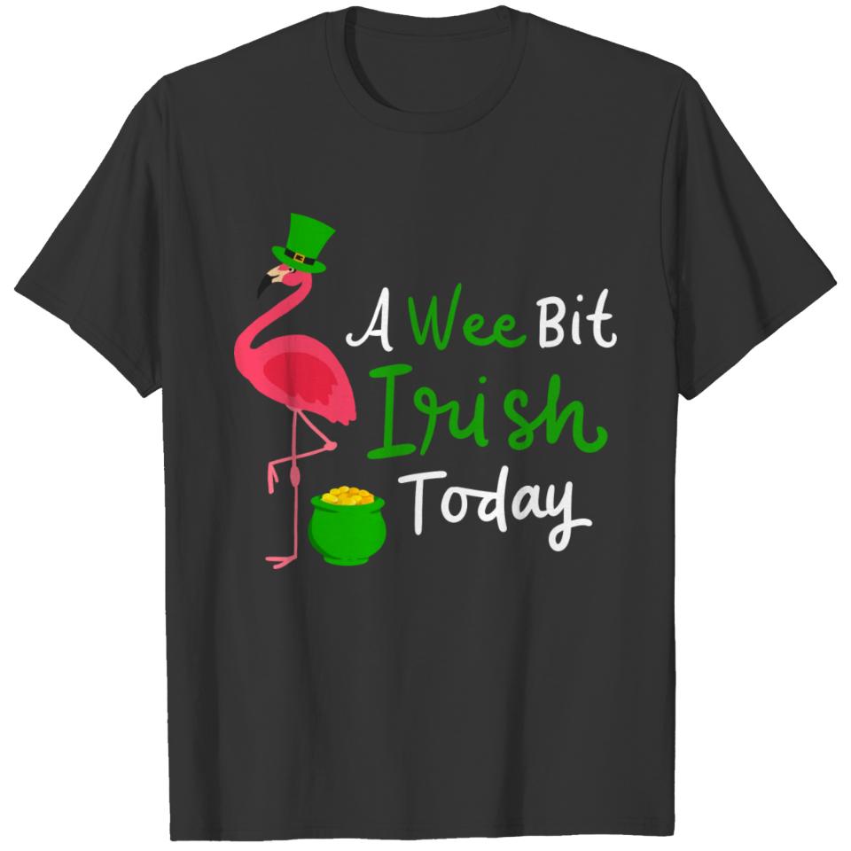 A Wee Bit Irish Today St. Patrick's Day Flamingo T-shirt