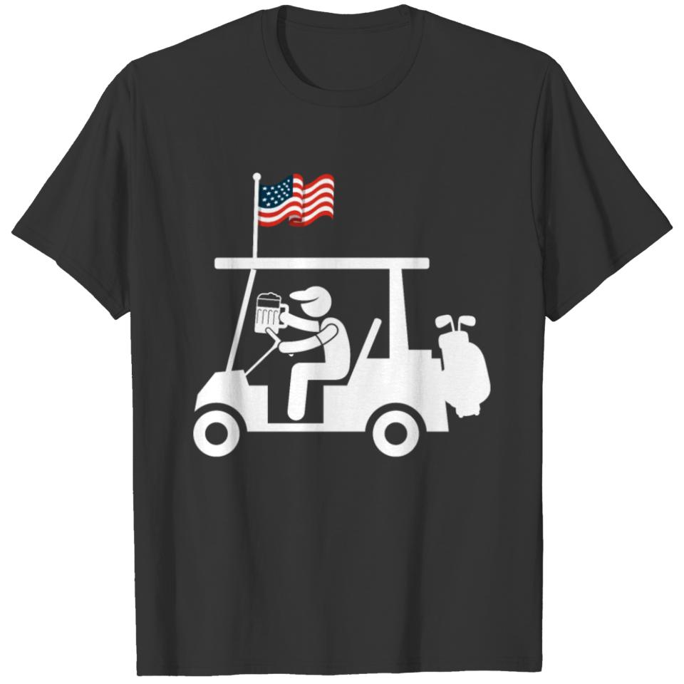 Patriotic Golf Cart American Flag USA T-shirt