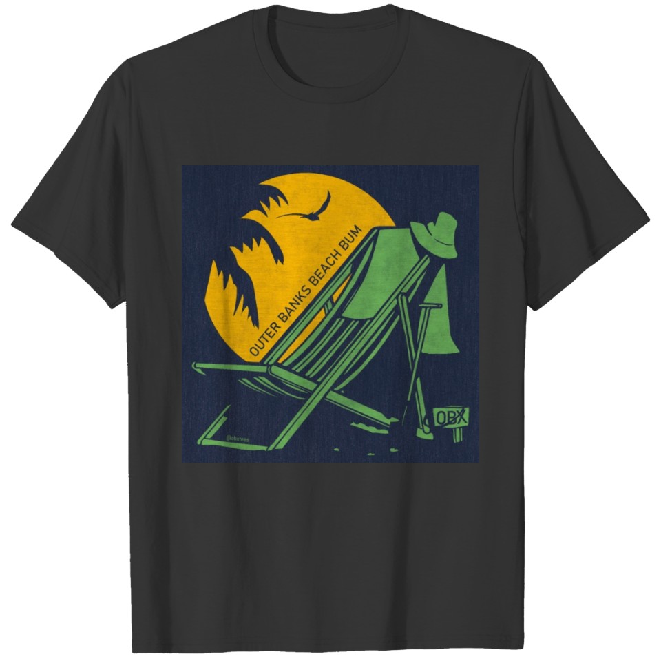 OBX Beach B OBX Sea Green Navy Vintage T Shirts