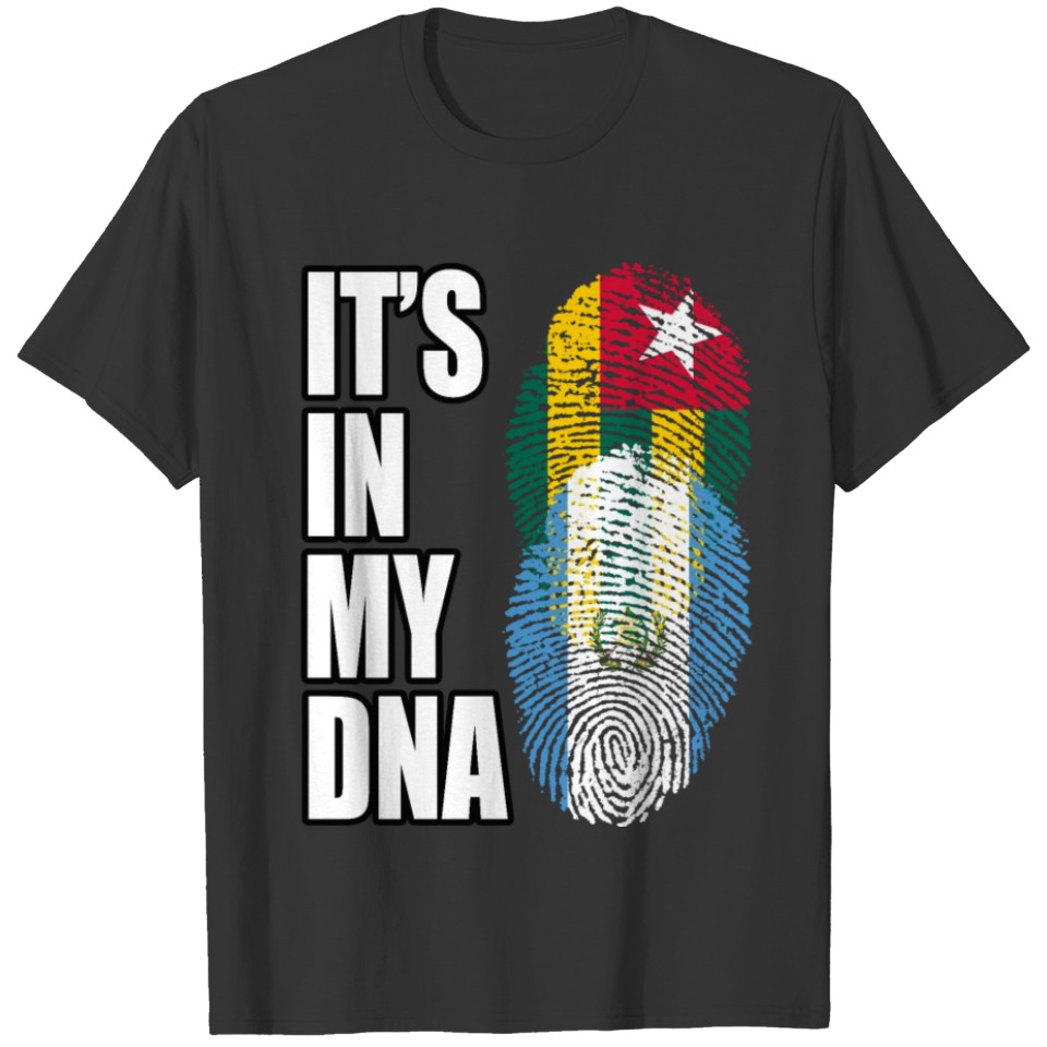 Togolese And Guatemalan Mix Heritage DNA Flag T-shirt