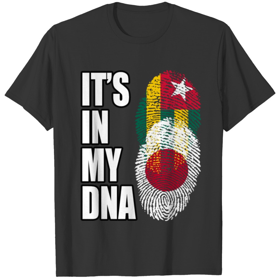 Togolese And Japanese Mix Heritage DNA Flag T-shirt