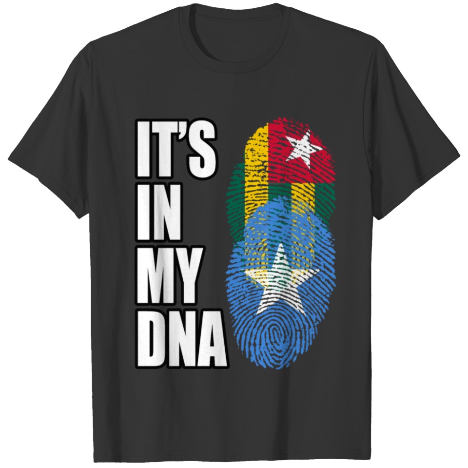 Togolese And Somali Mix Heritage DNA Flag T-shirt