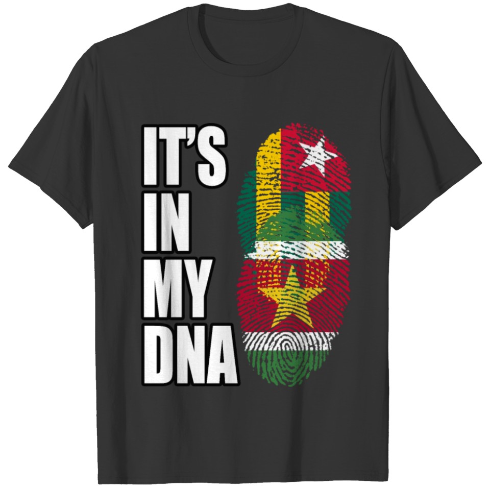 Togolese And Surinamese Mix Heritage DNA Flag T-shirt