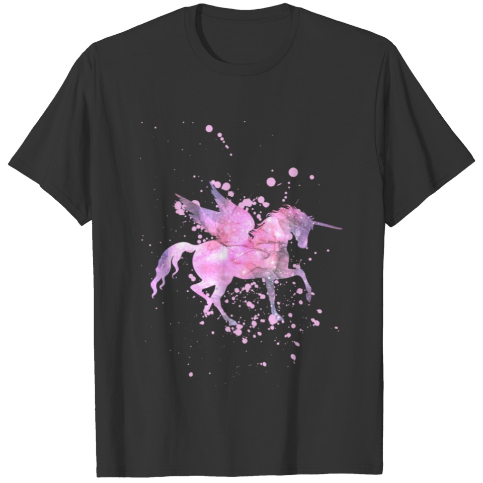 Unicorn Pink Galactic With Stars T-shirt