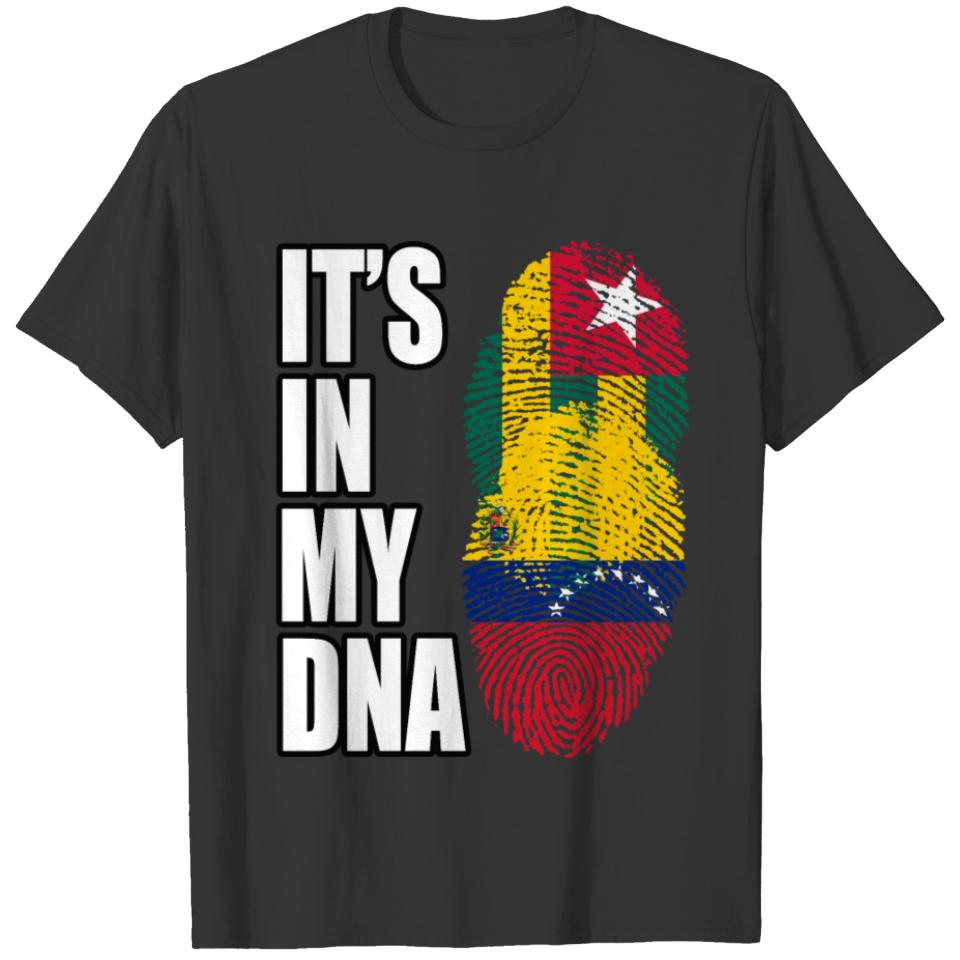 Togolese And Venezuelan Mix Heritage DNA Flag T-shirt
