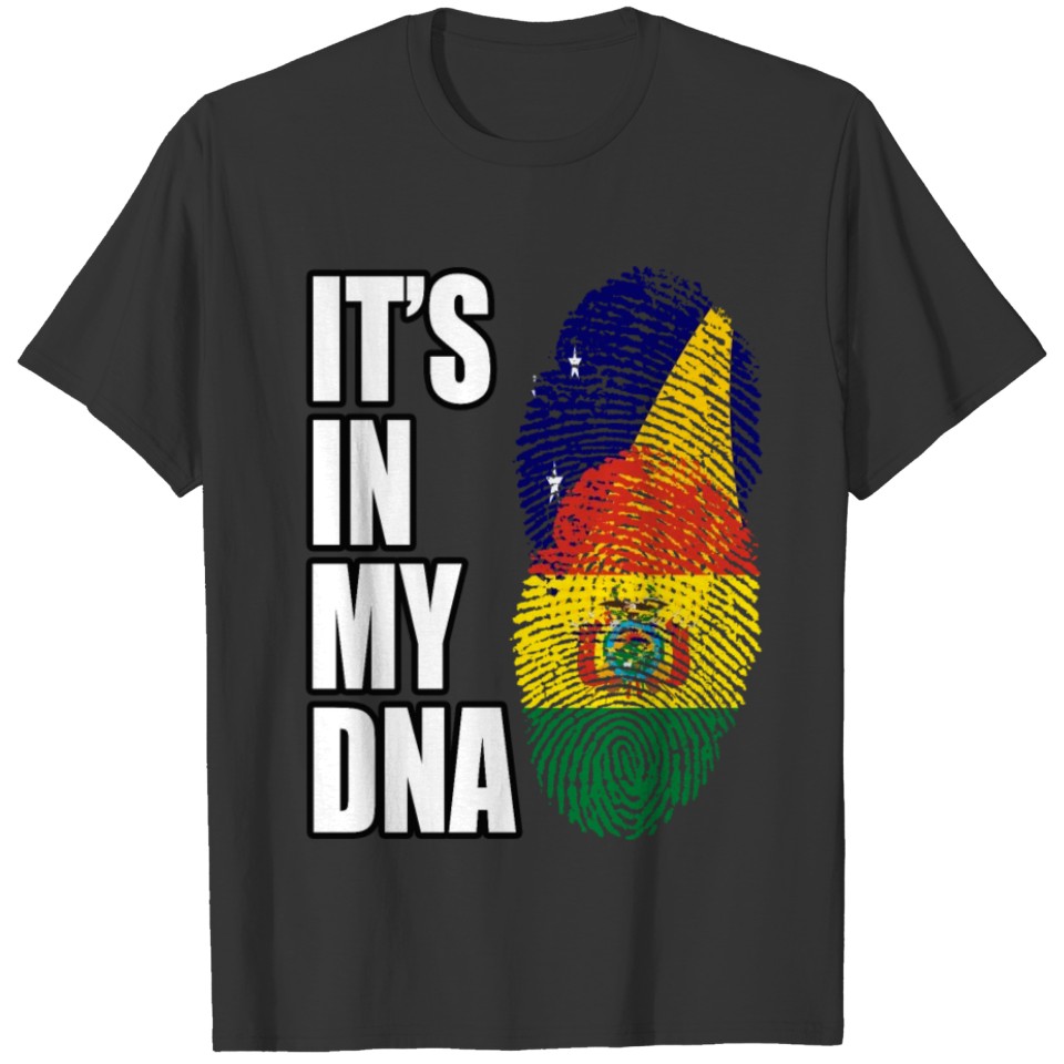Tokelauan And Bolivian Mix Heritage DNA Flag T-shirt