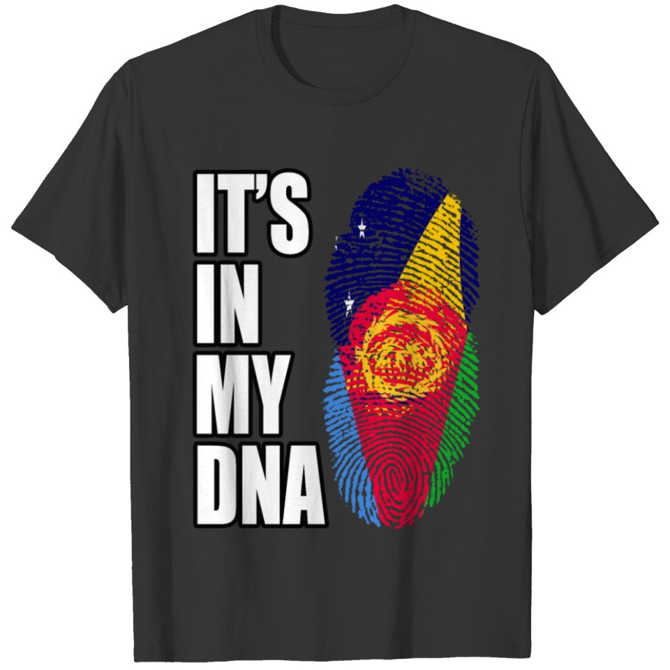 Tokelauan And Eritrean Mix Heritage DNA Flag T-shirt