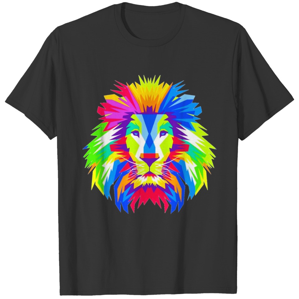 Multicolor lion head T-shirt