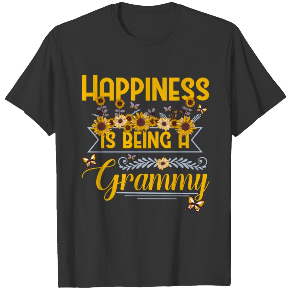 Happiness Grandma Sunflower Grandmom Gardener T Shirts