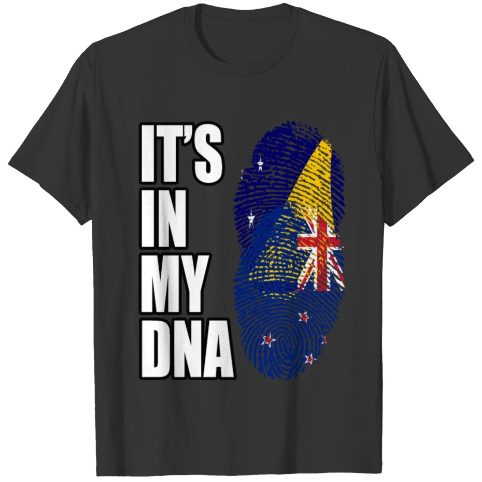 Tokelauan And New Zealand Mix Heritage DNA Flag T-shirt