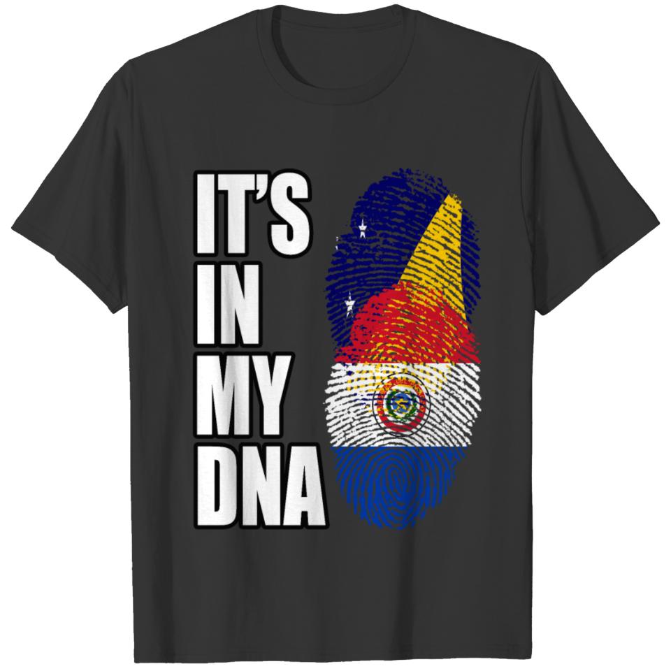 Tokelauan And Paraguayan Mix Heritage DNA Flag T-shirt