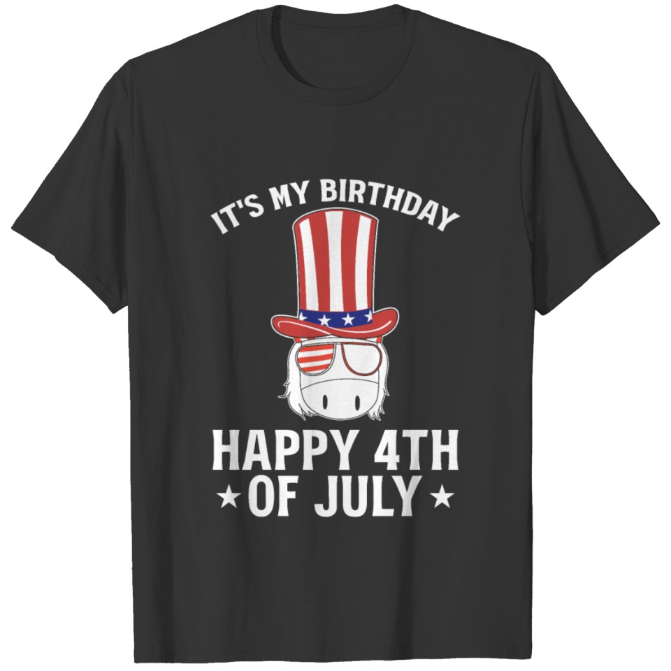 Patriotic Day Unicorn It's My Birthday Happy 4th T-shirt