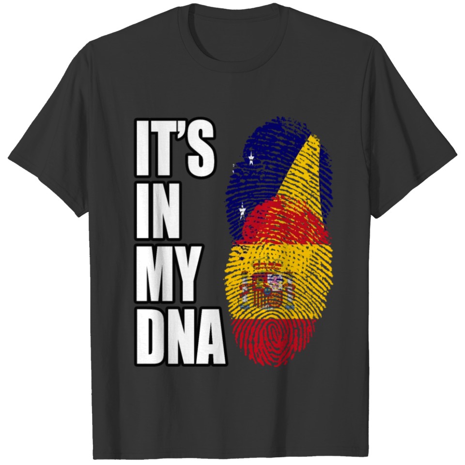 Tokelauan And Spaniard Mix Heritage DNA Flag T-shirt