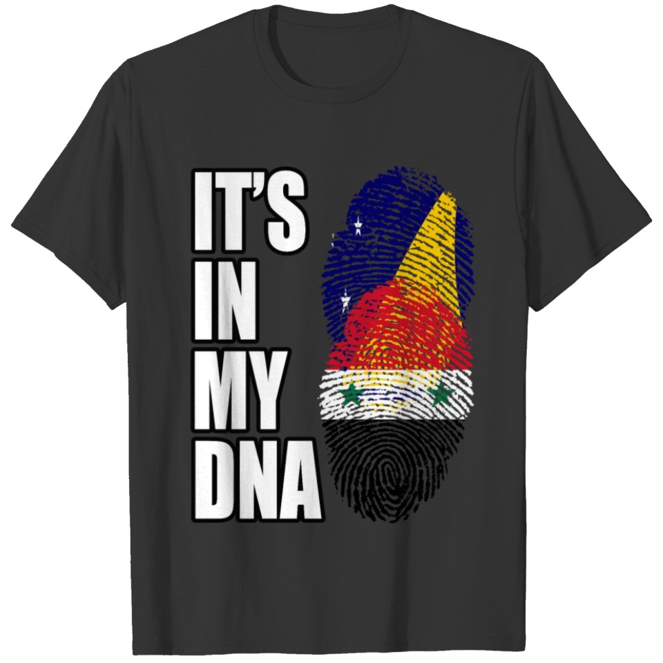 Tokelauan And Syrian Mix Heritage DNA Flag T-shirt