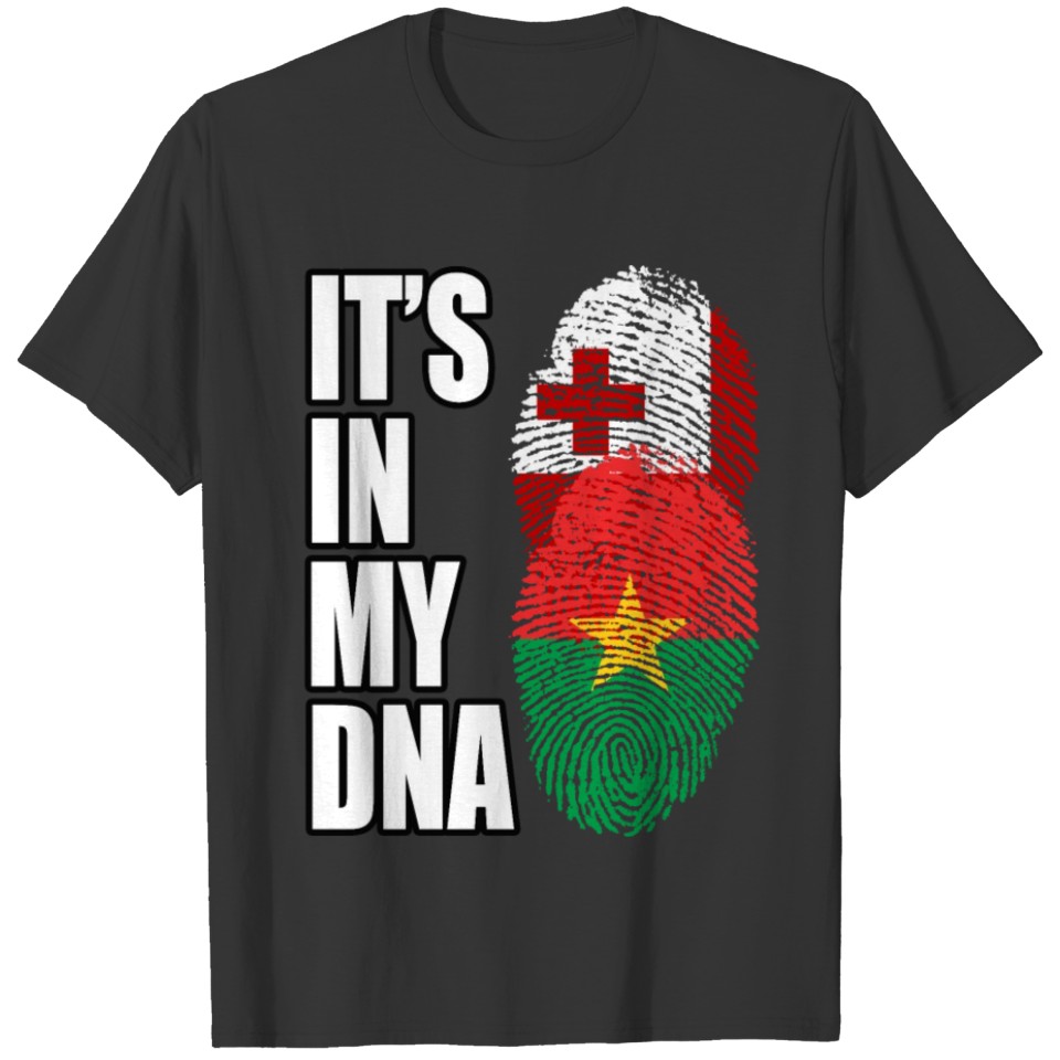 Tongan And Burkina Faso Mix Heritage DNA Flag T-shirt