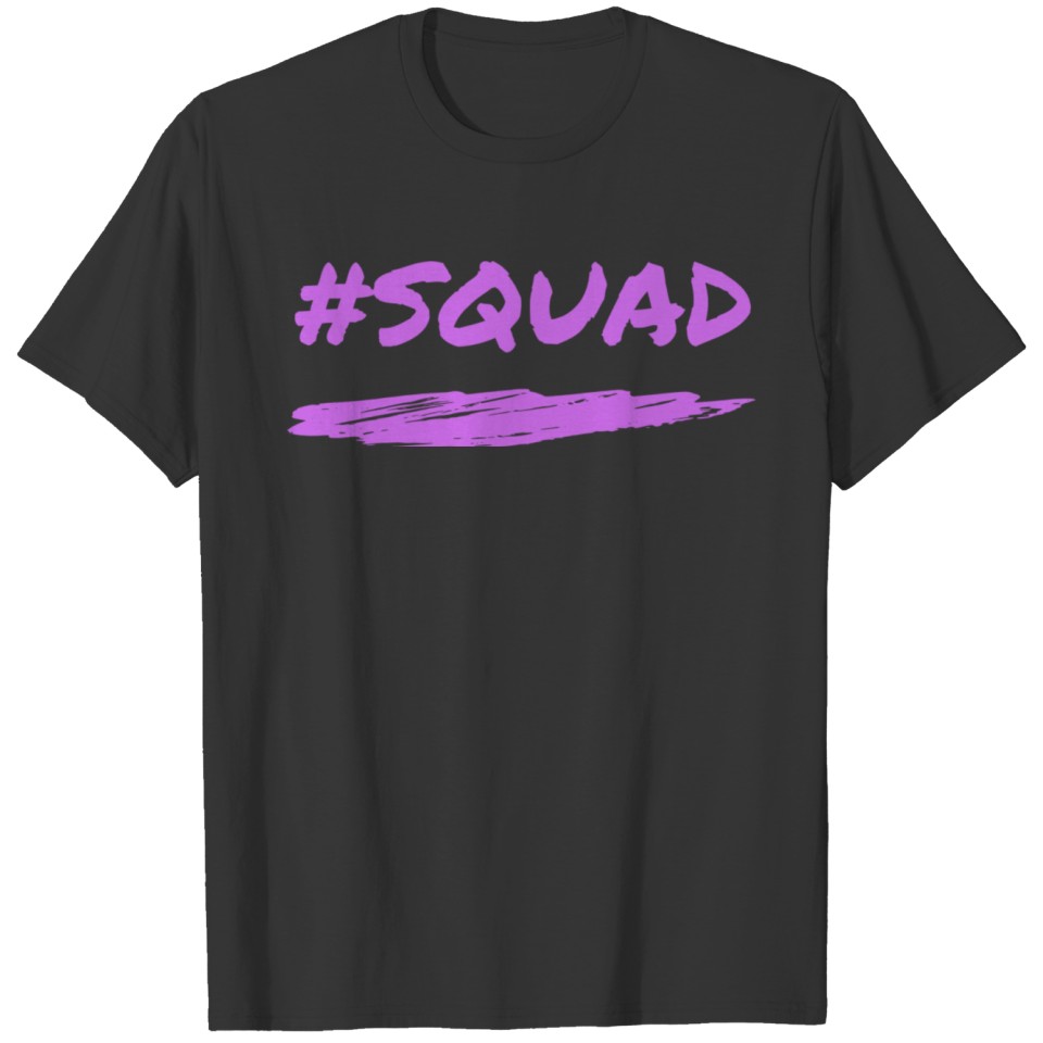 Black and Purple Minimalist Squad Design T-shirt