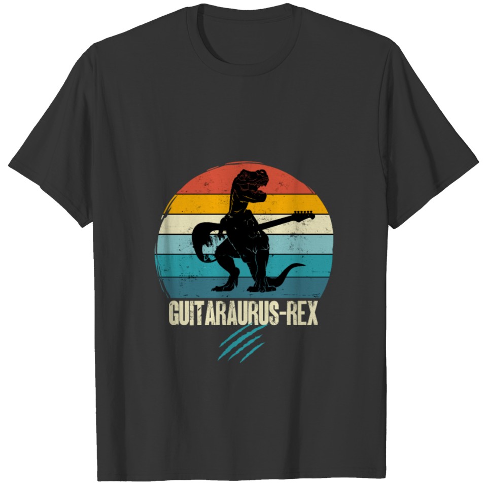 dinosaur guitar t-rex guitarist gift T-shirt