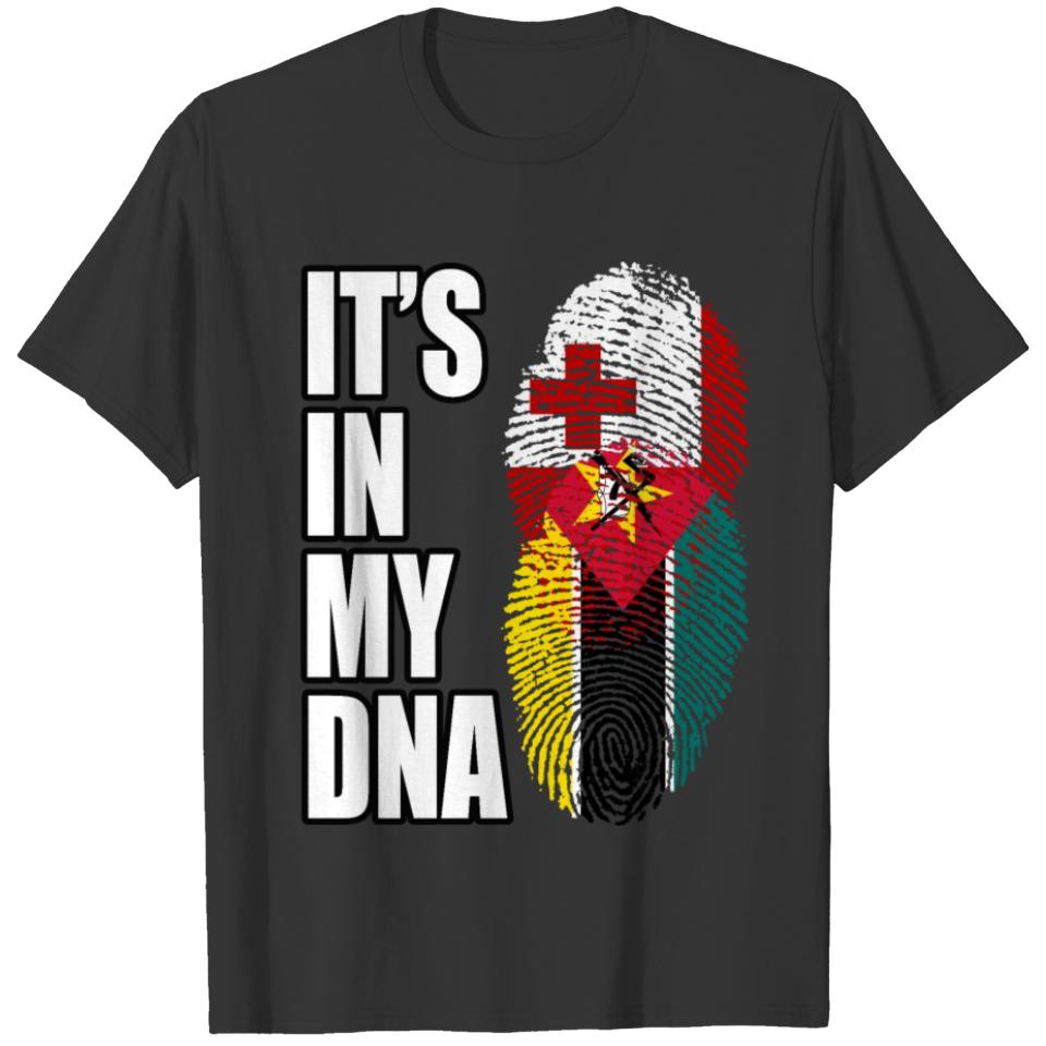 Tongan And Mozambican Mix Heritage DNA Flag T-shirt