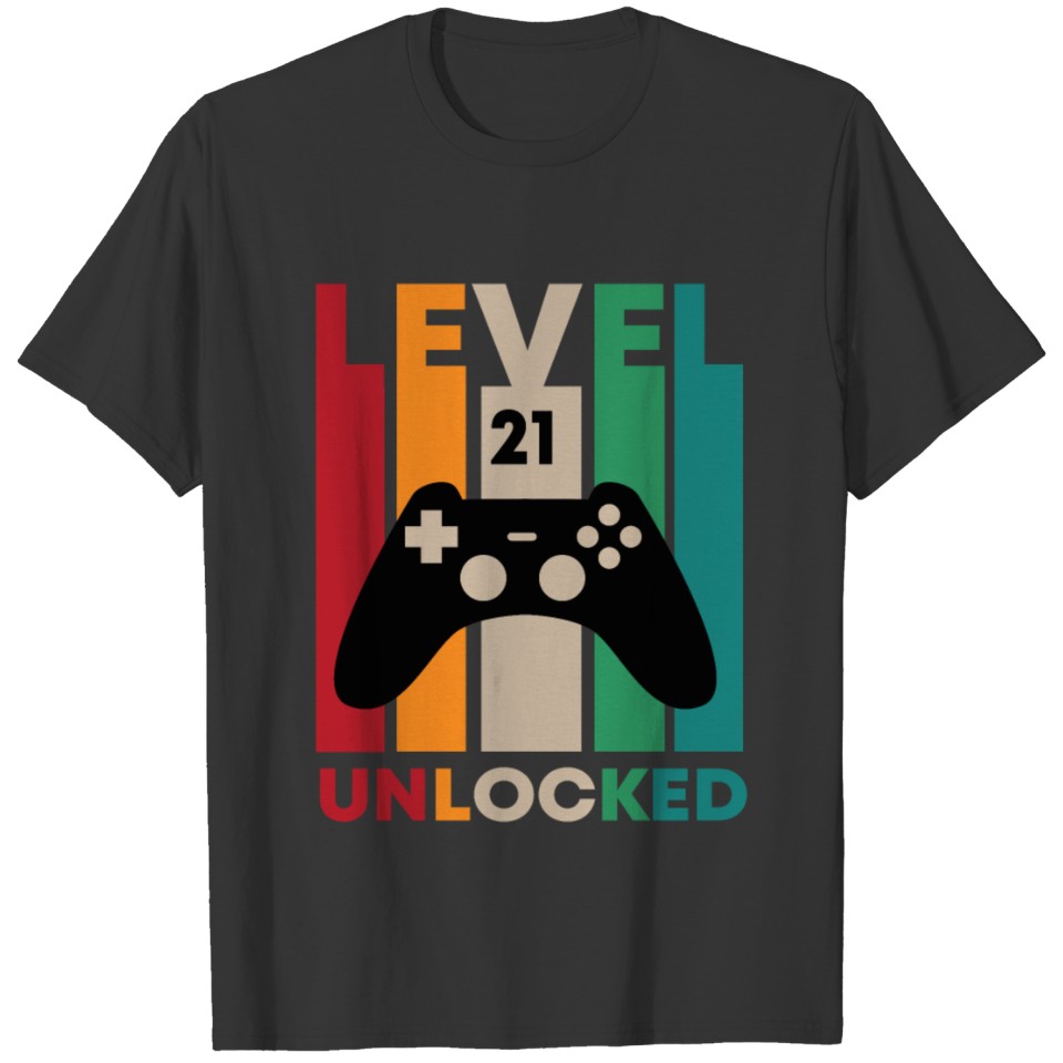 Level 21 Unlocked,21 Birthday Gift T-shirt