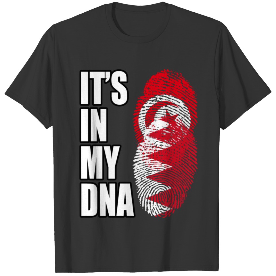 Tunisian And Bahraini Mix Heritage DNA Flag T-shirt
