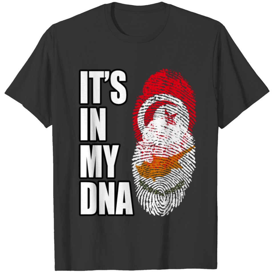Tunisian And Cypriot Mix Heritage DNA Flag T-shirt